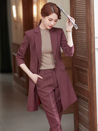 2 Piece Suit  Yellow Gray Red Plaid