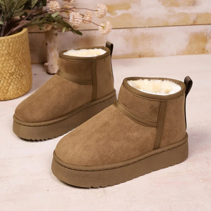 Real Sheepskin Wool Low-cut Warm Ladies Boots