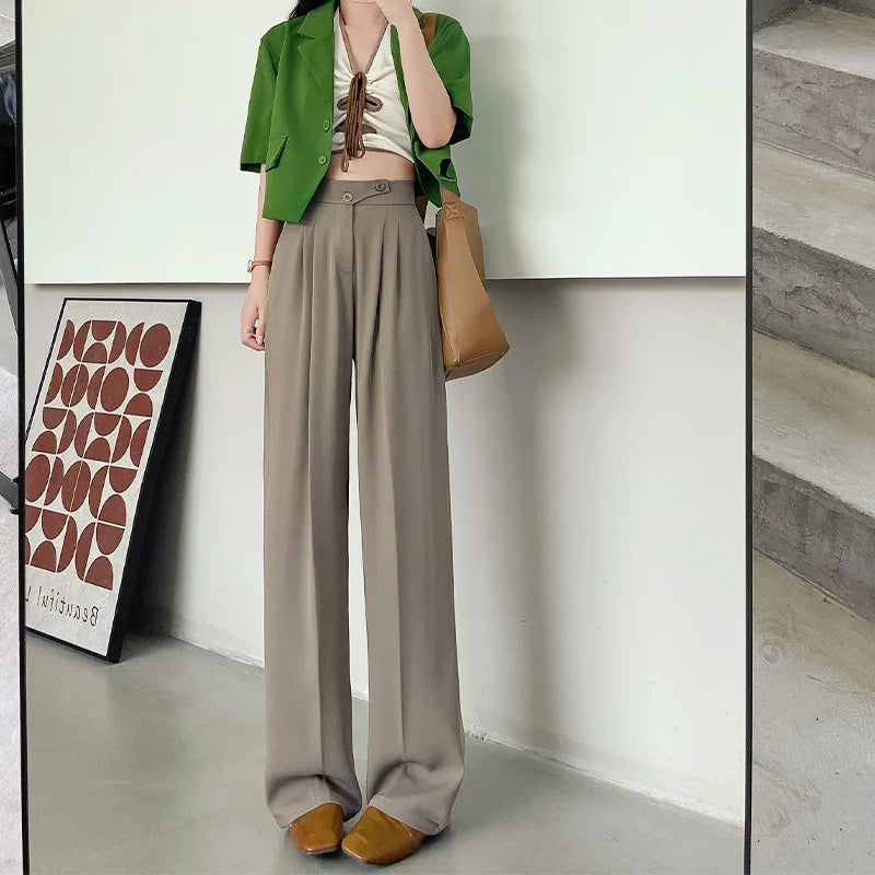 Wide Office Trousers  High Waist