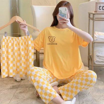 New women's three-piece pajamas homewear