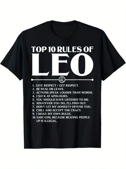 Leo Zodiac Sign Cotton T Shirt