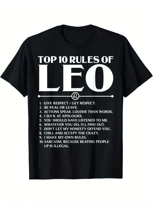 Leo Zodiac Sign Cotton T Shirt