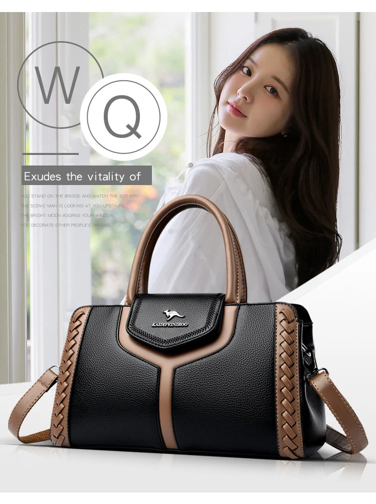 Fashion Large Capacity Leather Handbag