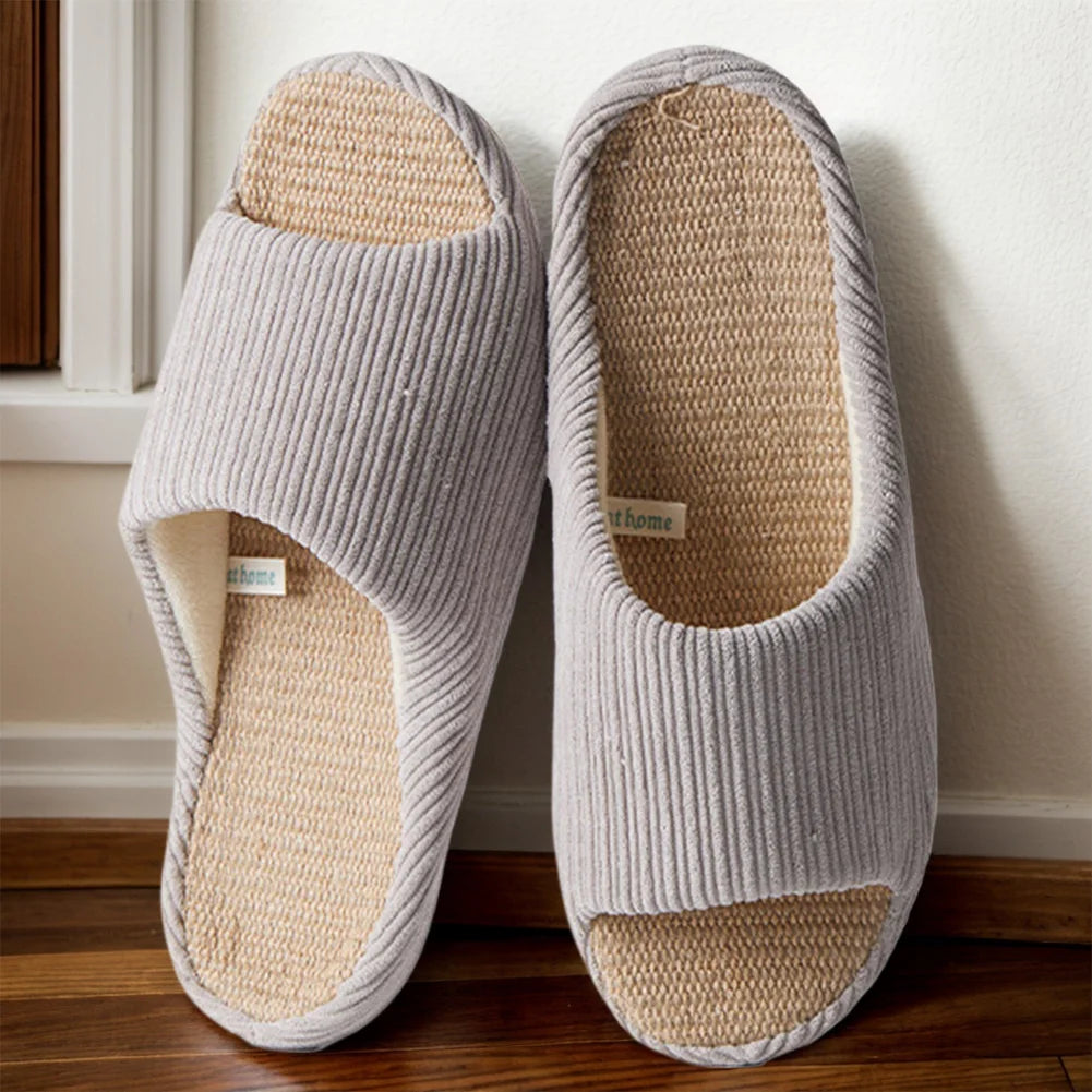 Gray  38-39 only Unisex House Slippers Corduroy
