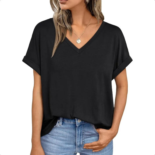 V Neck Tshirts Loose Fit