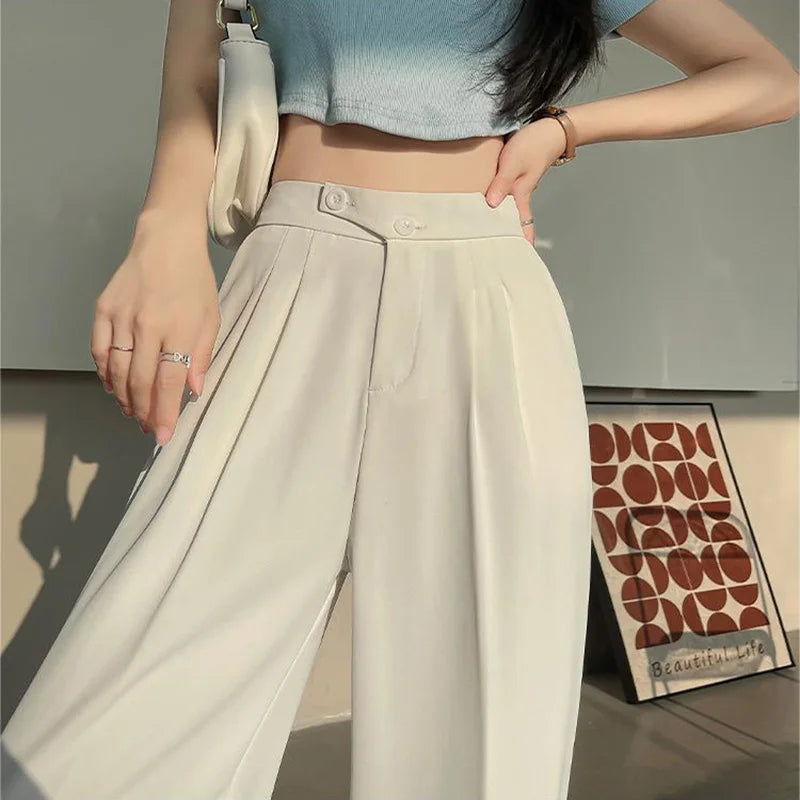 Wide Office Trousers  High Waist