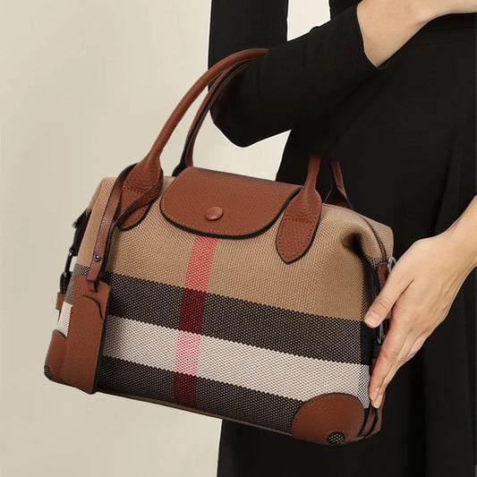 Exquisite women's bag canvas and leather