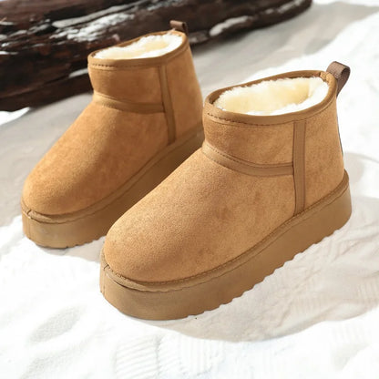 Real Sheepskin Wool Low-cut Warm Ladies Boots