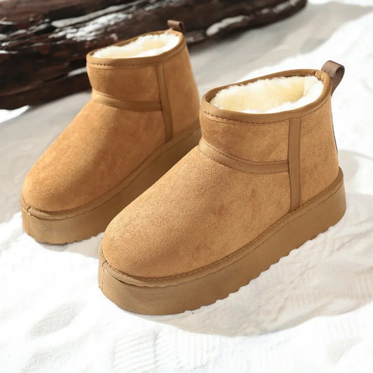 Real Sheepskin Wool Low-cut Warm Ladies Boots