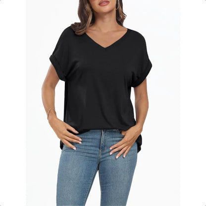 V Neck Tshirts Loose Fit