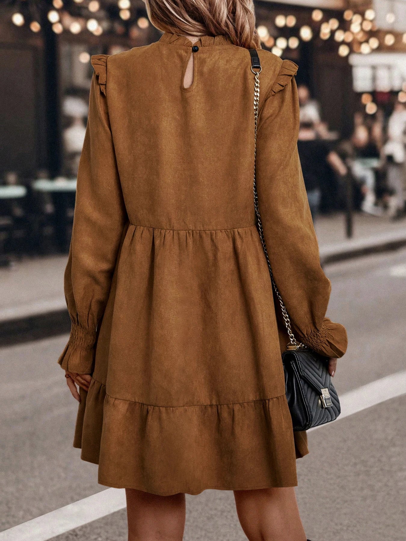 Autumn elegant, long-sleeved dress
