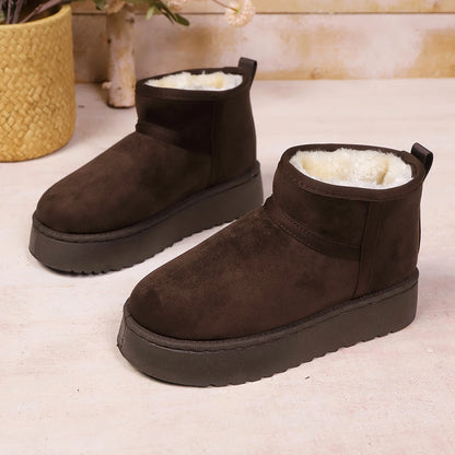 Real Sheepskin Wool Low-cut Warm Ladies Boots