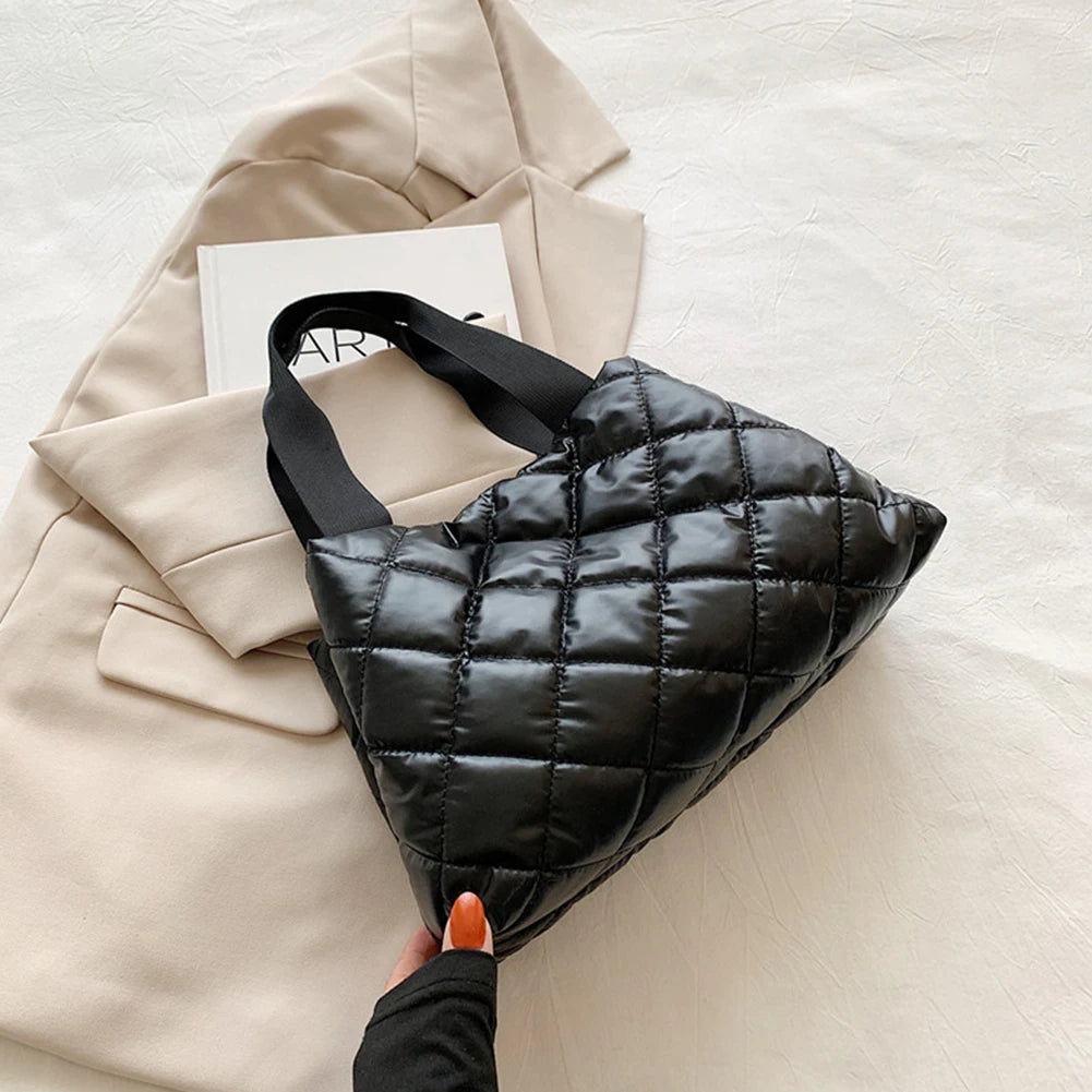 Puffer Shoulder Down Cotton Padded Tote Bag
