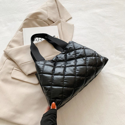 Puffer Shoulder Down Cotton Padded Tote Bag