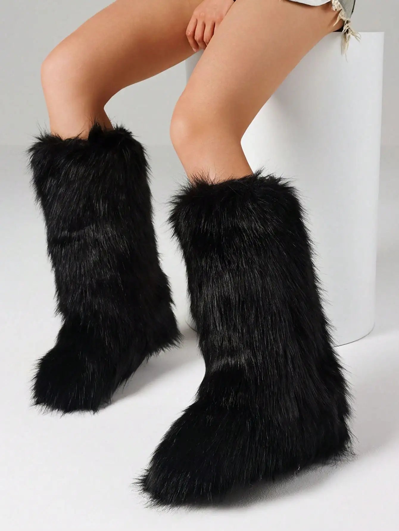 Furry Knee-High Luxury Winter Boots