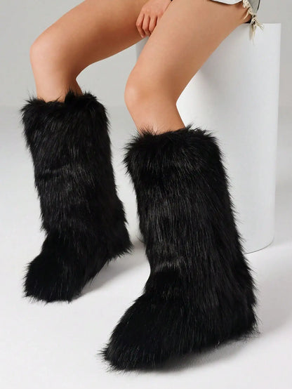 Furry Knee-High Luxury Winter Boots
