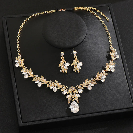 Necklace Earrings Set  Crystal