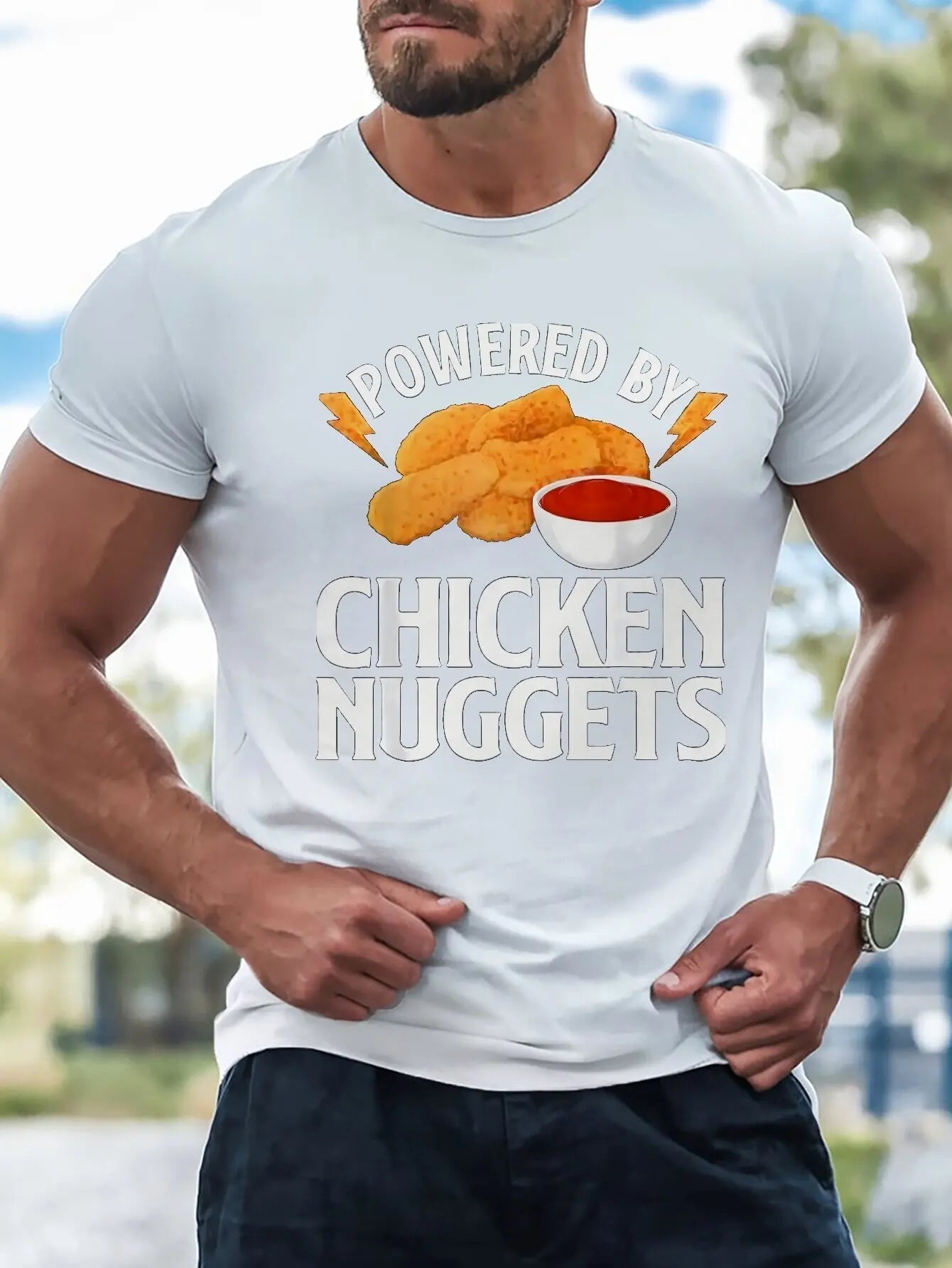 Crew Neck T-Shirt, 100% Polyester Knit