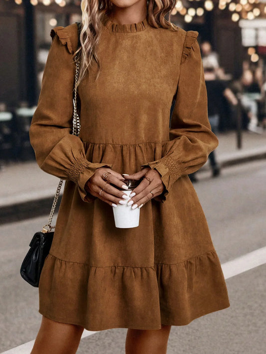 Autumn elegant, long-sleeved dress