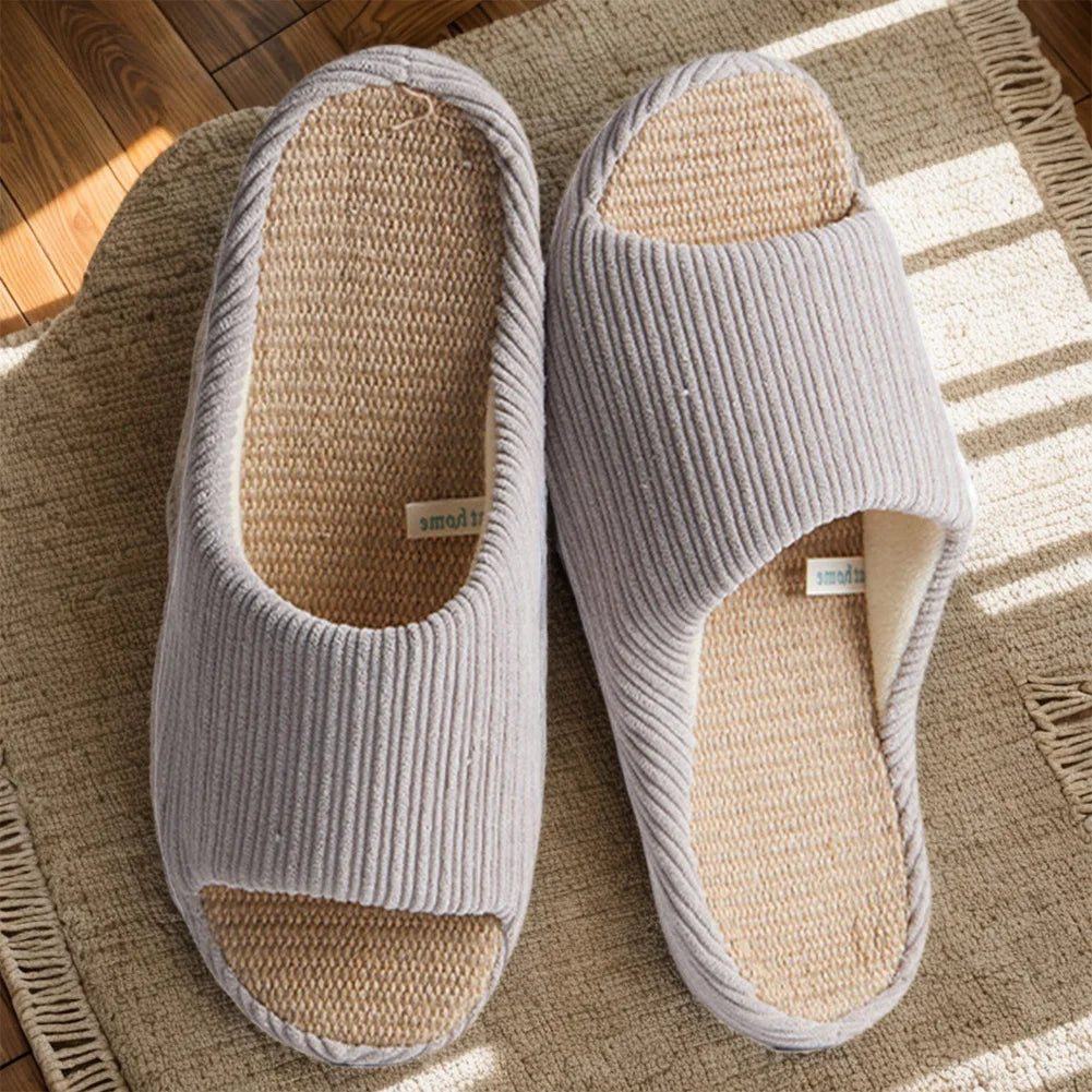 Gray  38-39 only Unisex House Slippers Corduroy
