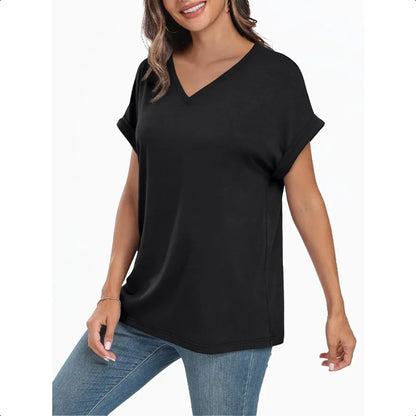 V Neck Tshirts Loose Fit