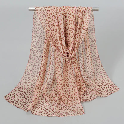 Leopard Print Chiffon Scarf Shawl