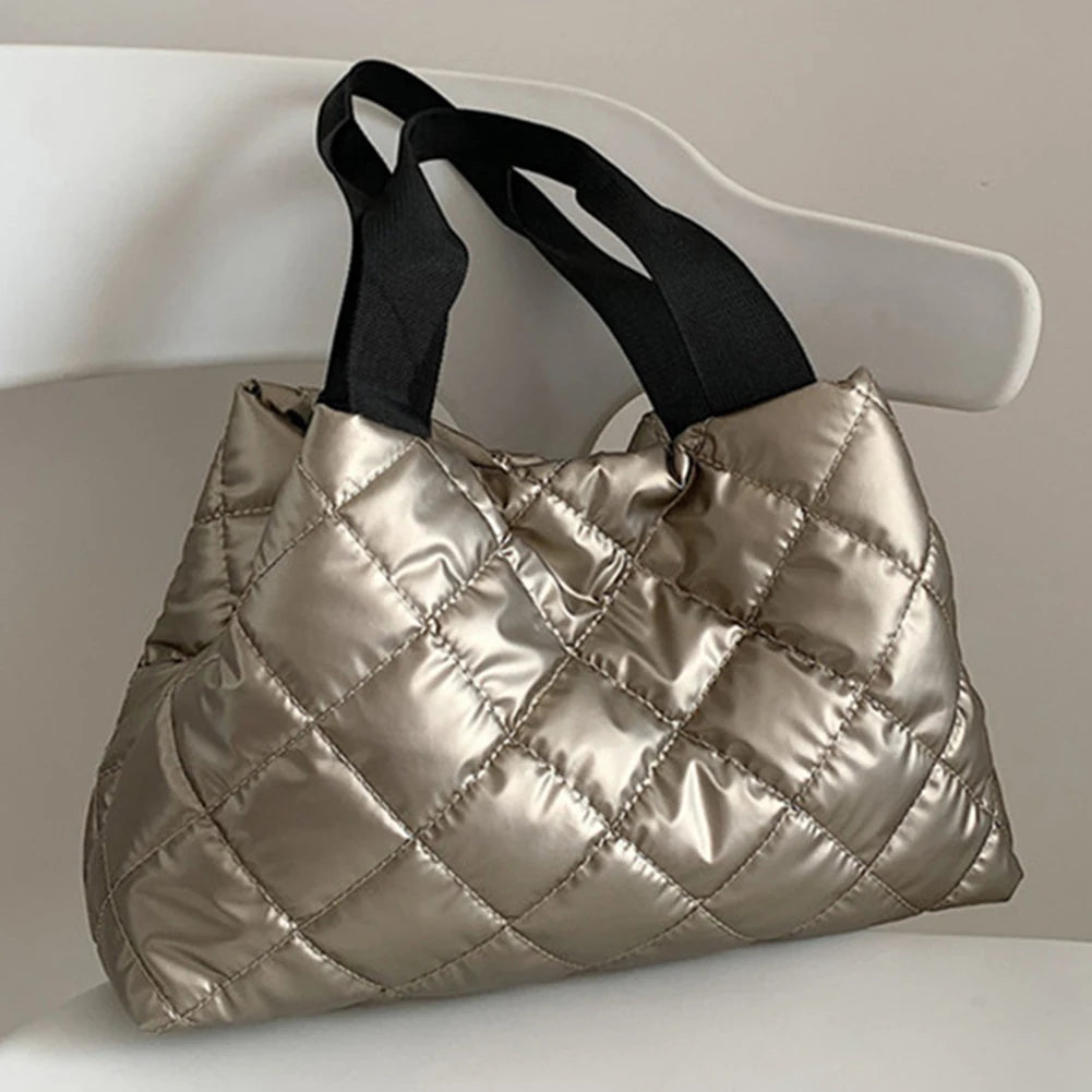 Puffer Shoulder Down Cotton Padded Tote Bag