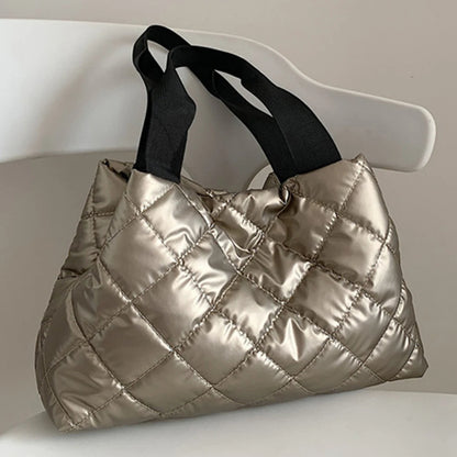 Puffer Shoulder Down Cotton Padded Tote Bag